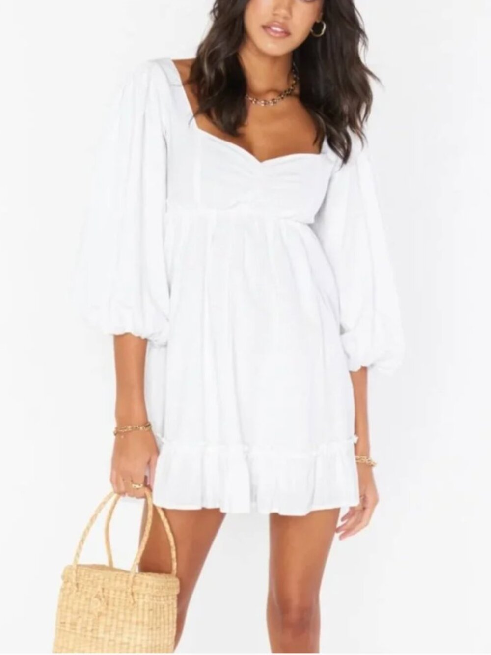SHOW ME YOUR MUMU Mandi Mini Dress | Size L | WHITE